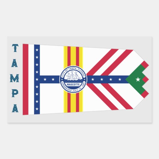 Vlag van Tampa, Florida Rechthoekige Sticker (Voorkant)