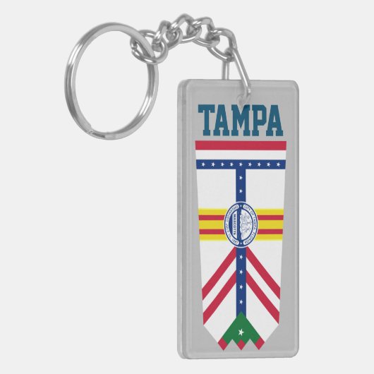 Vlag van Tampa, Florida Sleutelhanger (Voorkant Links)