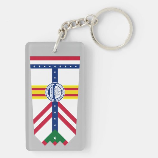 Vlag van Tampa, Florida Sleutelhanger (achterkant)