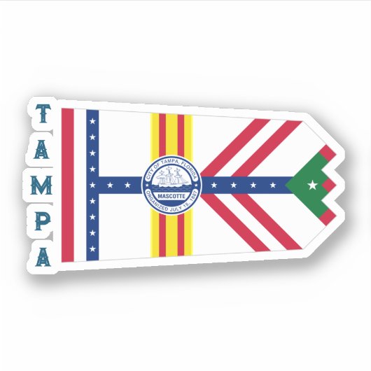 Vlag van Tampa, Florida Sticker (Voorkant)
