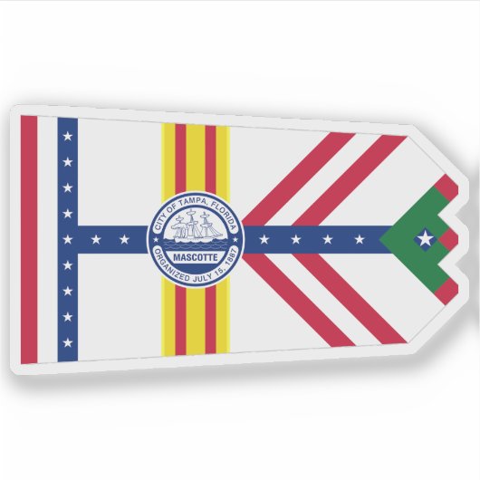 Vlag van Tampa, Florida Sticker (Voorkant)