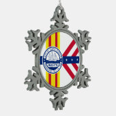 Vlag van Tampa, Florida Tin Sneeuwvlok Ornament (Links)