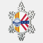 Vlag van Tampa, Florida Tin Sneeuwvlok Ornament (Rechts)