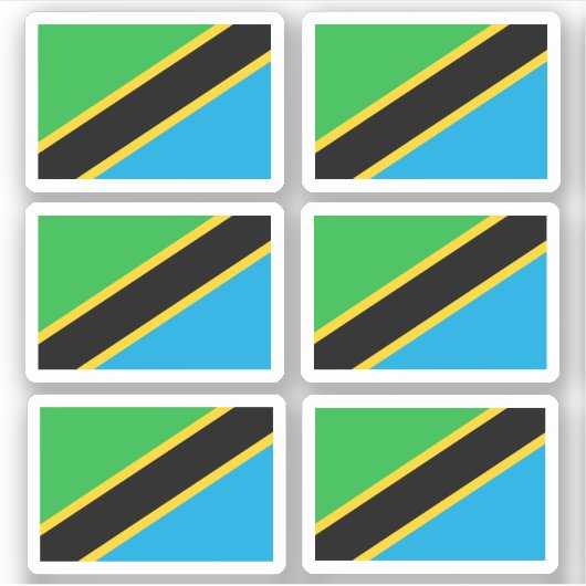 Vlag van Tanzania - een collectie Sticker (Voorkant)