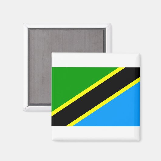 Vlag van Tanzania Magneet (Voorkant / Achterkant)