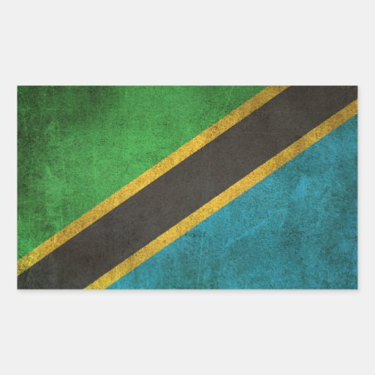  vlag van Tanzania Rechthoekige Sticker (Voorkant)