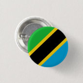 Vlag van Tanzania Ronde Button 3,2 Cm (Voorkant /achterkant)