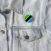 Vlag van Tanzania Ronde Button 3,2 Cm (In situ)