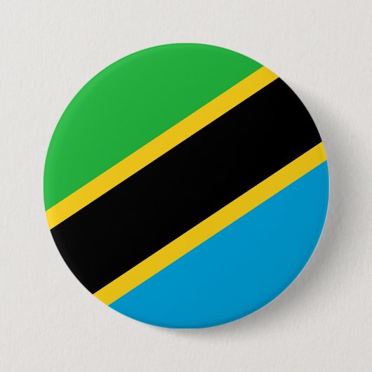 Vlag van Tanzania Ronde Button 7,6 Cm (Voorkant)