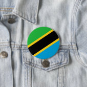 Vlag van Tanzania Ronde Button 7,6 Cm (In situ)