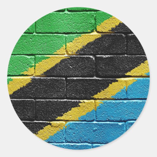 Vlag van Tanzania Ronde Sticker (Voorkant)