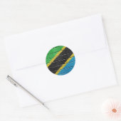 Vlag van Tanzania Ronde Sticker (Envelop)
