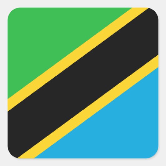 Vlag van Tanzania Vierkante Sticker (Voorkant)