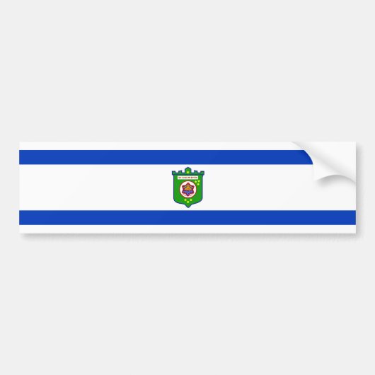 Vlag van Tel Aviv (Israël) Bumpersticker (Voorkant)