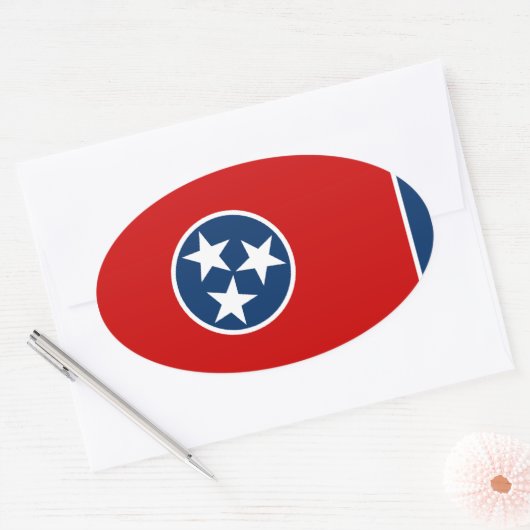Vlag van Tennessee Ovale Sticker (Envelop)