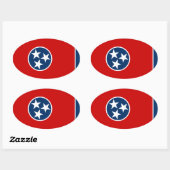 Vlag van Tennessee Ovale Sticker (Vel)