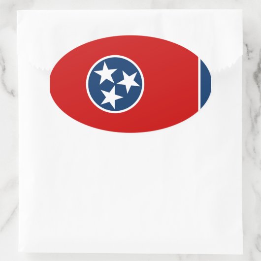 Vlag van Tennessee Ovale Sticker (Tas)