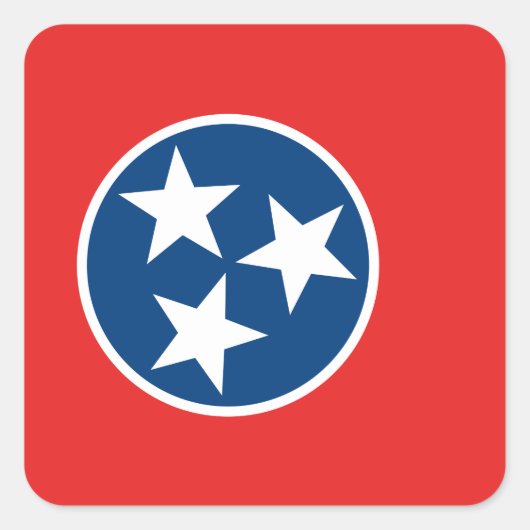 Vlag van Tennessee Vierkante Sticker (Voorkant)