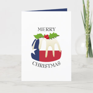 VLAG VAN TEXAS   Feestelijke pruimenpudding   Kers Feestdagen Kaart