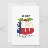 VLAG VAN TEXAS | Feestelijke pruimenpudding | Kers Feestdagenkaart (Voorkant)