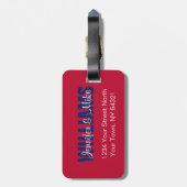 Vlag van Texas, gepersonaliseerd Bagagelabel (Achterkant verticaal)