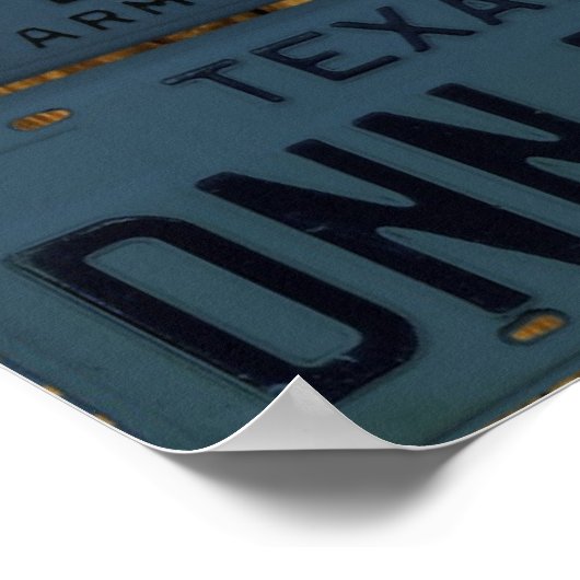 Vlag van Texas Lone Star State License Bord Art Poster (Hoek)