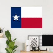 Vlag van Texas: Longhorns, de Texaanse eenzame ste Poster (Thuiskantoor)