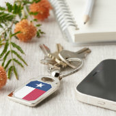 Vlag van Texas: Longhorns, de Texaanse eenzame ste Sleutelhanger (Zijkant)