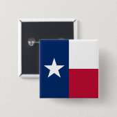 Vlag van Texas: Longhorns, de Texaanse eenzame ste Vierkante Button 5,1 Cm (Voorkant /achterkant)
