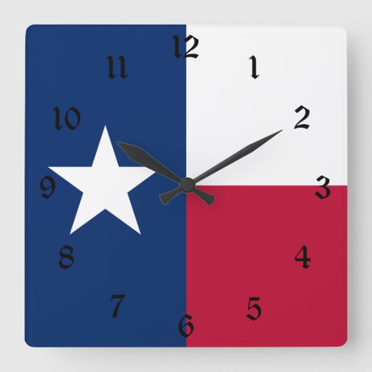 Vlag van Texas: Longhorns, de Texaanse eenzame ste Vierkante Klok (Voorkant)