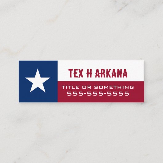 Vlag van Texas Mini Visitekaartje (Voorkant)