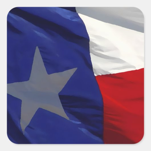 Vlag van Texas Pop Art Vierkante Sticker (Voorkant)