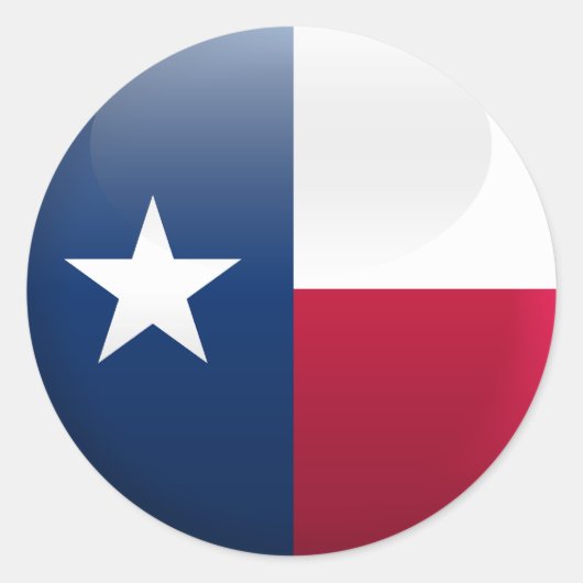 Vlag van Texas Ronde Sticker (Voorkant)