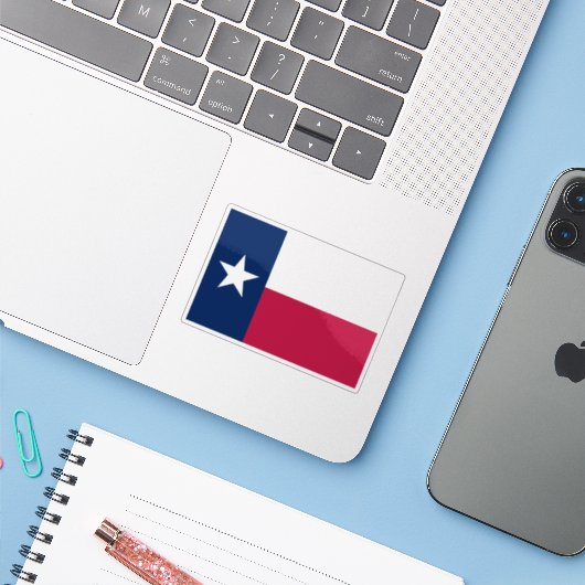 Vlag van Texas Sticker (Laptop met iPhone)