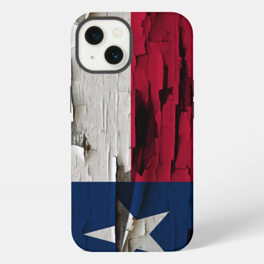 Vlag van Texas Verf afbladingslook iPhone Hoesje (Achterkant)