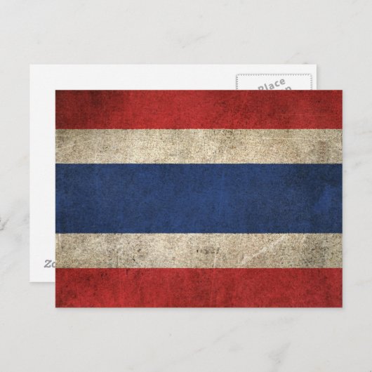  vlag van Thailand Briefkaart (Voorkant / Achterkant)