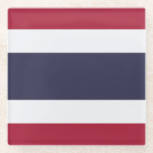 Vlag van Thailand Glazen Onderzetter