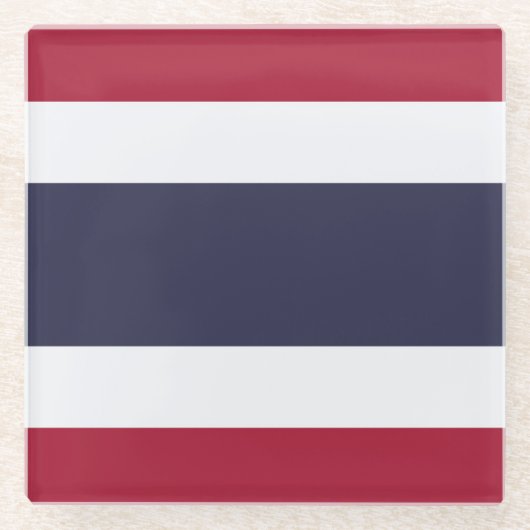 Vlag van Thailand Glazen Onderzetter (Voorkant)