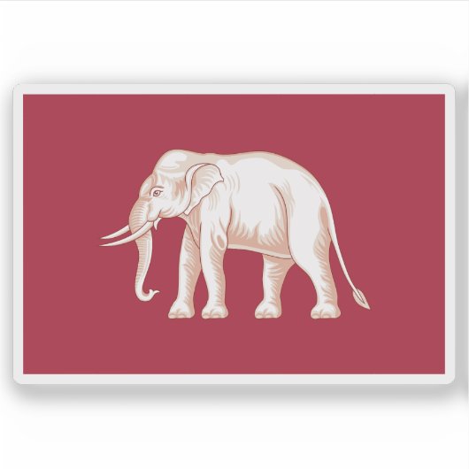 Vlag van Thailand (Siam, 1843 - 1916) Sticker (Voorkant)