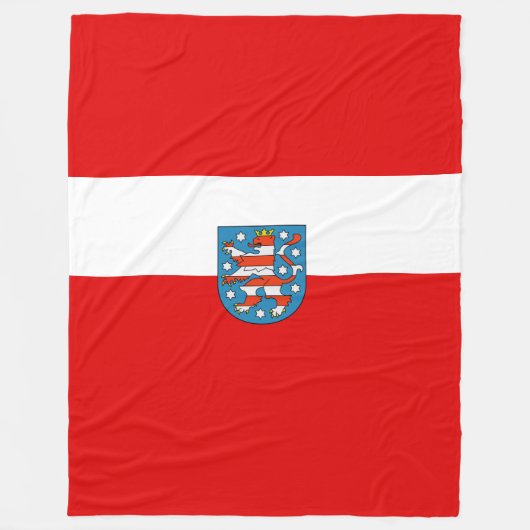 Vlag van Thüringen Fleece Deken (Voorkant)