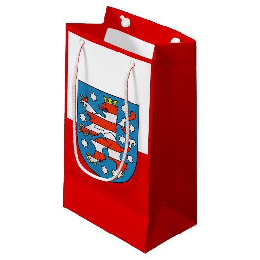 Vlag van Thüringen Small Gift Bag Klein Cadeauzakje (Voorkant Gekanteld)