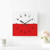 Vlag van Thüringen Vierkante Wandklok (Huis)