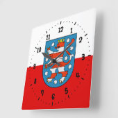 Vlag van Thüringen Vierkante Wandklok (Hoek)