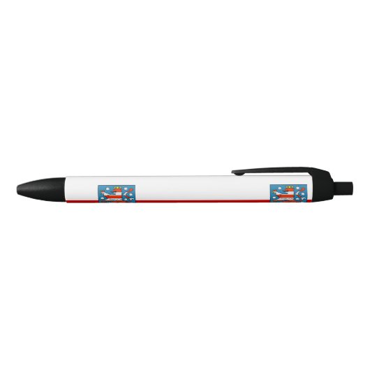 Vlag van Thuringia Black Ink Pen (Bovenkant)
