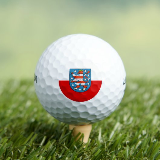 Vlag van Thuringia Golf Balls Golfballen (Insitu Shirt)