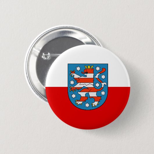 Vlag van Thuringia Pinback Button (Voorkant /achterkant)