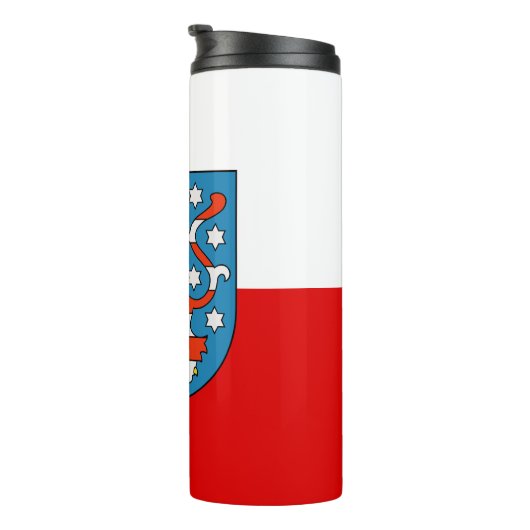 Vlag van Thuringia Thermal Tumbler Thermosbeker (Geroteerd rechts)