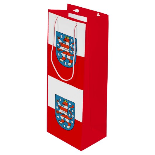Vlag van Thuringia Wine Gift Bag Wijn Cadeautas (Voorkant Gekanteld)