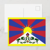 Vlag van Tibet Briefkaart (Voorkant / Achterkant)
