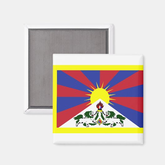 Vlag van Tibet Magneet (Voorkant / Achterkant)